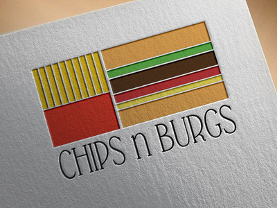 Chips N Burgs adobe illustrator design flat geometic icon logo vector