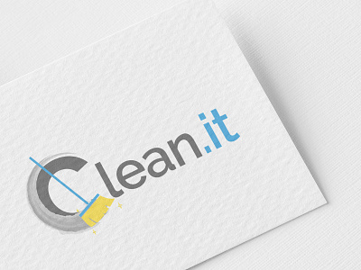 Clean.it logo adobe illustrator branding design flat illustration logo vector