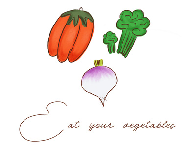 Eat your Vegetables digitalart flat illustration