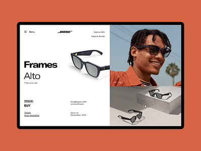 Bose Frames Concept Page ∆ design fashion grid inspiration interface models typography ui ux web website whitespace
