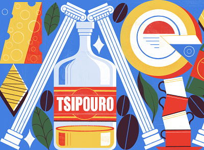 Greek Souvenirs and Where to Buy Them - Culture Trip colour design editoral editorial illustration food greece illustration print travel