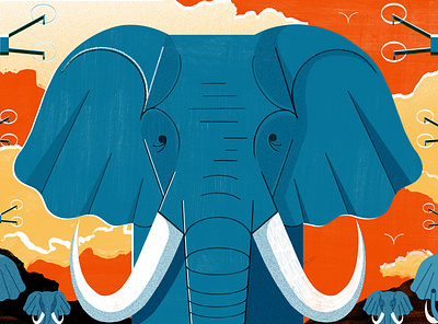 Can AI Drones Save Africa s Elephants - Culture Trip animals colour design editoral editorial illustration elephants illustration print travel