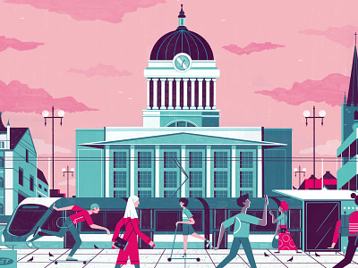 Nottingham City Header - Culture Trip colour design editoral editorial illustration illustration nottingham print travel