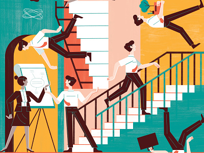 Career Counselling - Danish Union architecture business colour design editoral editorial illustration illustration print