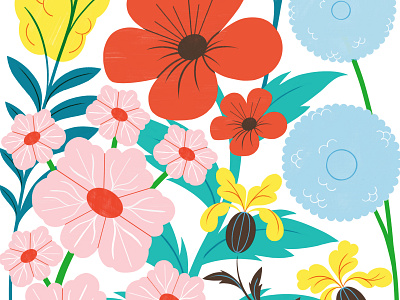 Botanical Bell Jar - New Print bell jar botanical colour design editorial illustration floral flowers line print shape