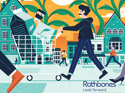 Responsible Capitalism Cover - Rathbones Banking Magazine colour design editoral editorial illustration environment finance illustration print