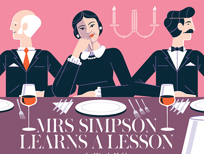 Mrs Simson Learns a lesson - Woman & Home colour design editorial illustration illustration print