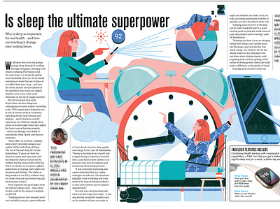 The Telegraph x Fitbit colour design editoral editorial illustration illustration print