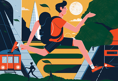 You. Better. Running- ES Magazine colour design editorial illustration health illustration print running sport
