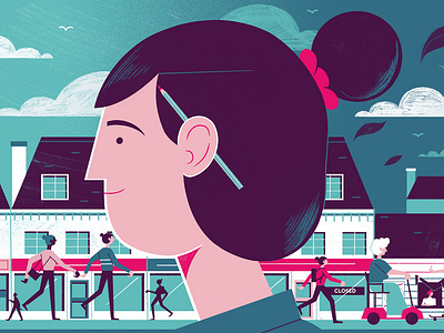 A love letter to my hometown high street - BBC Three colour design editoral editorial illustration illustration print