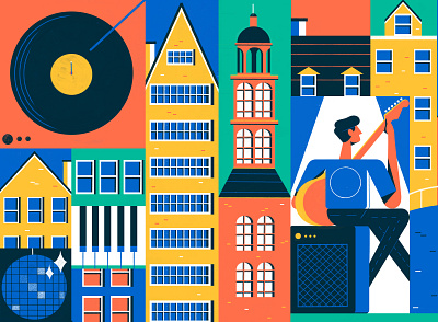 A Music Lover s Guide to Amsterdam - Culture Trip amsterdam architecture colour design editoral editorial illustration music print