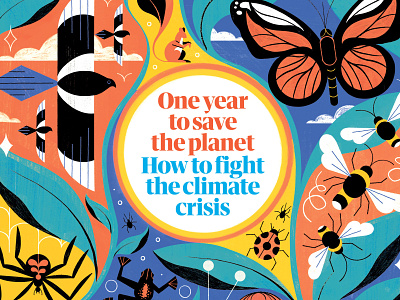 One year to save the Planet - The Guardian biodiversity climate change colour design editoral editorial illustration environment illustration print science