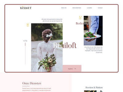 Event Agency design feminine flat interface minimal pastel ui user interface ux web website wedding