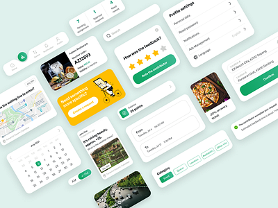 Pick1st UI Elements app app design cards clean component library design digital gradient green icons illustration interface minimal mobile shadow social ui ux visual design yellow