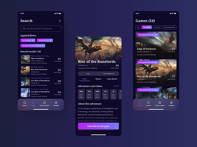 Gaming app android app clean dark dark theme design games ios mobile mobile app mobile app design product product design simple startup ui user interface ux