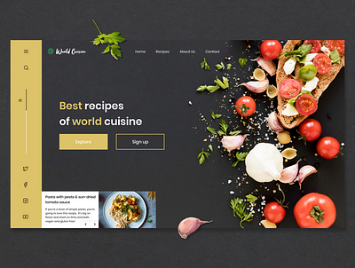 Best recipes of world cuisine cooking cuisine first screen food organic recipes typography ui user experience user interface ux web web design website