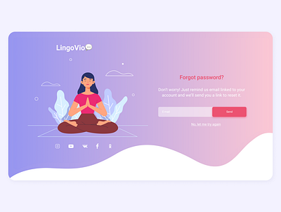 Forgot password? | LingoVio design flat girl illustration interface minimal onboarding password signin signup ui uidesign uiux user interface ux web webdesign website