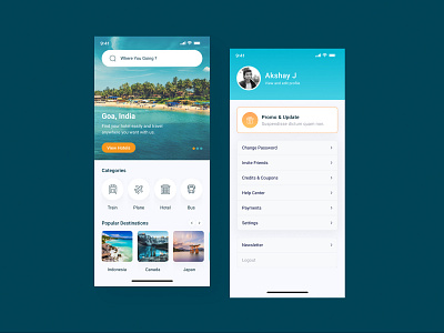 Travel service - Mobile App design ui ux