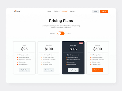 Pricing Plan 01 app ui