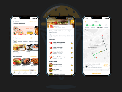 Food Delivery & Tracking App app design food delivery app mobile app ui ux
