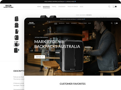E-commerce Website Design bags and luggage ecommerce responsive web ui ux web design