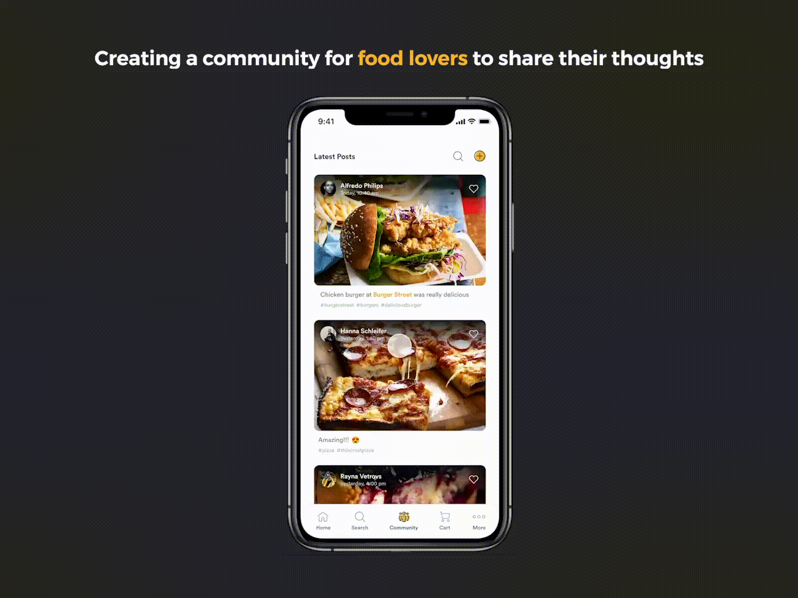 Creating a Community for Food Lovers app design mobile app ui ux