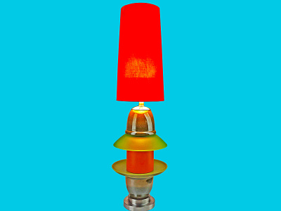 Bold Orange and Green Modern Handmade Table Lamp