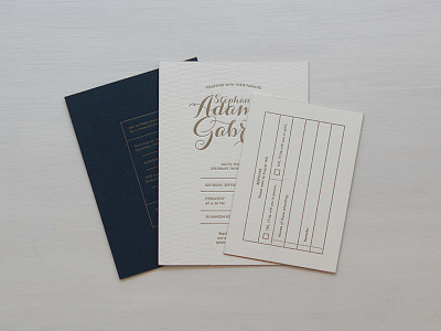 Steph + Gabe Invitations greenville invitation letterpress postcard script south carolina wedding