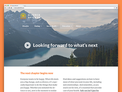 Divorce After 50 divorce minimal typography unsplash website