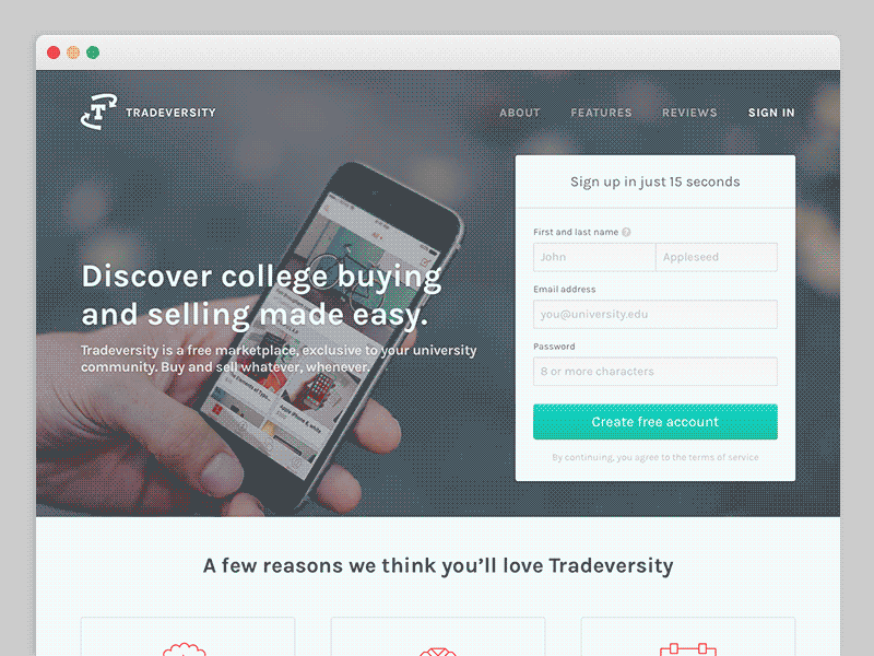 Tradeversity Landing Page