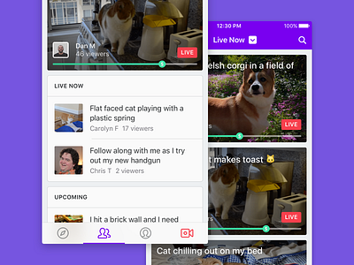 Explore broadcasts app broadcast crowdfunding ios iphone live livestream ui video