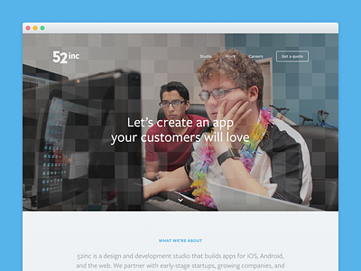 New 52inc agency redesign responsive studio ui web design website