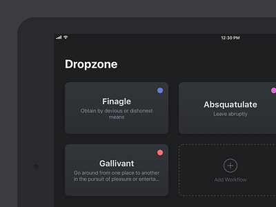 Dropzone tablet