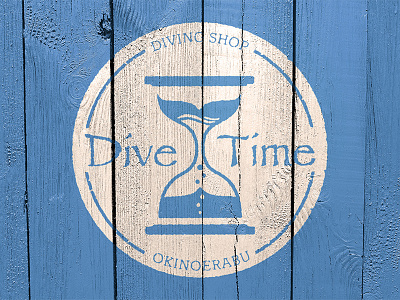 diving shop DIVE TIME logo diving logo okinawa sign