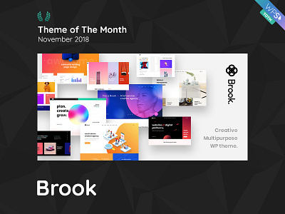 WPSelected Theme Of The Month November 2018 Brook awards creative design multipurpose rewards template theme ui ux web website wordpress