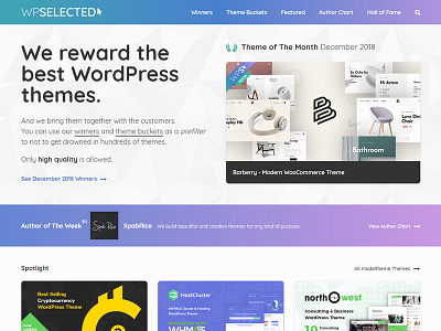 WPSelected Homepage December 2018 creative design template theme ui ux web website wordpress
