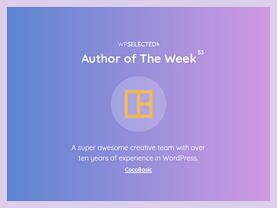 WPSelected - Author of The Week - 53 awards creative design rewards template theme ui ux web webdesign website wordpress