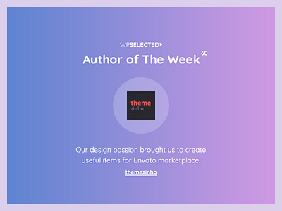 WPSelected - Author of The Week - 60 awards creative design rewards template theme ui ux web webdesign website wordpress