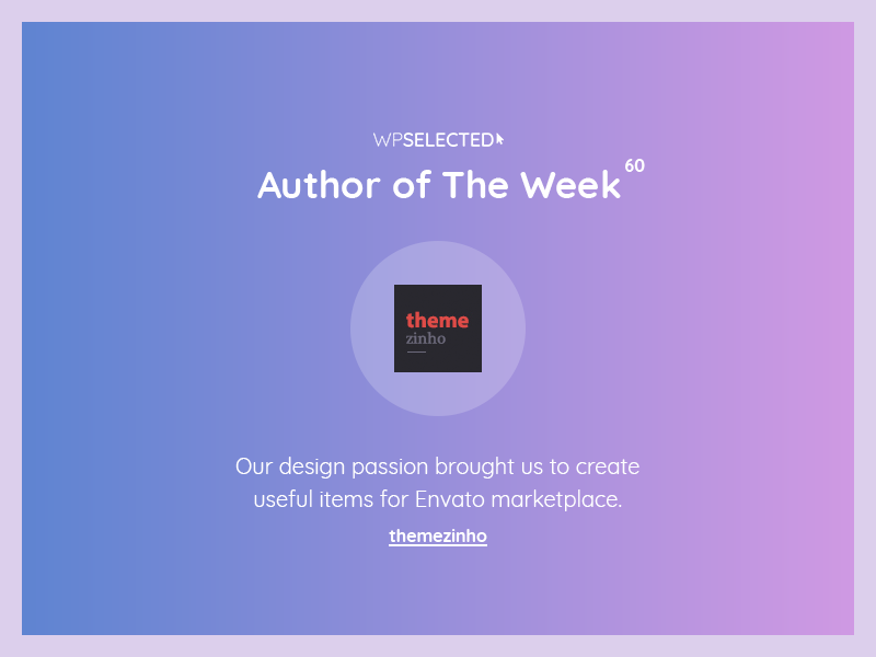 WPSelected - Author of The Week - 60 creative design theme template ui ux web wordpress website webdesign rewards awards