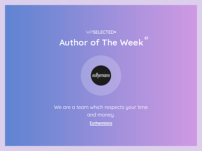 WPSelected - Author of The Week - 61 awards creative design rewards template theme ui ux web webdesign website wordpress