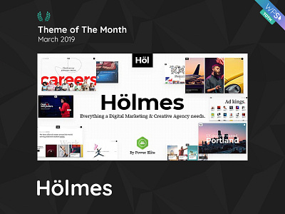 WPSelected Theme Of The Month March 2019 Hölmes agency awards creative design gallery photography portfolio rewards template theme ui ux web webdesign website wordpress