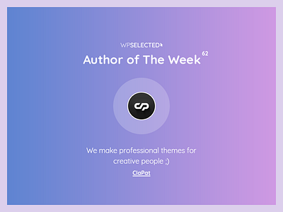 WPSelected - Author of The Week - 62 awards creative design rewards template theme ui ux web webdesign website wordpress