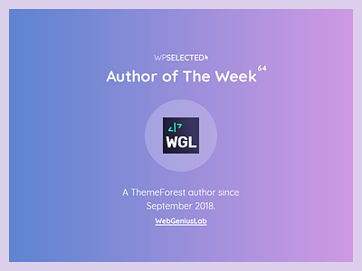 WPSelected - Author of The Week - 64 awards creative design rewards template theme ui ux web webdesign website wordpress