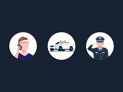 avatar caller design illustration police police car ui