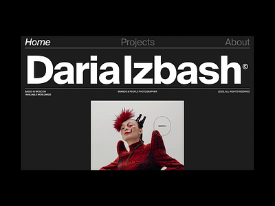 Daria Izbash© animation clean concept design photography portfolio ui ux website