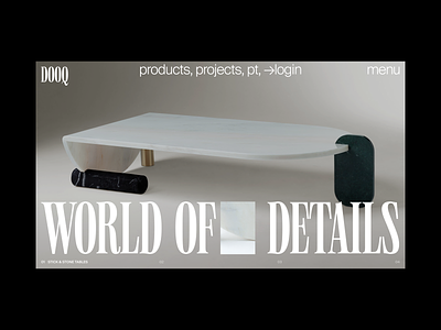 DOOQ Details Website animation clean concept design furniture ui ux website