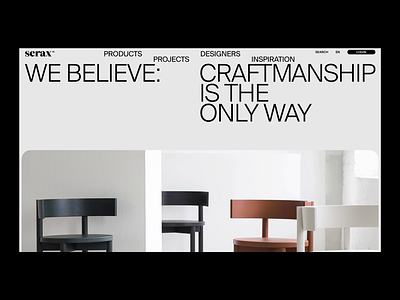Serax™ animation brand branding clean concept craftmanship design furniture ui ux website