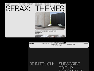 Serax™ animation brand clean concept craftmanship design furniture ui ux website