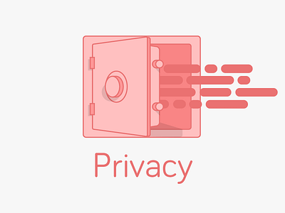 Privary Safe attack design flat icon illustration illustrator logo presentation privacy red shield