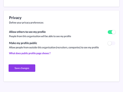 Profile privacy settings